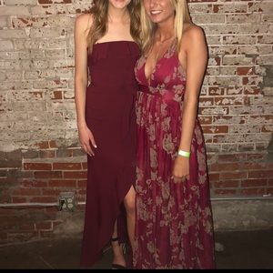 Burgundy Maxi Dress Formal